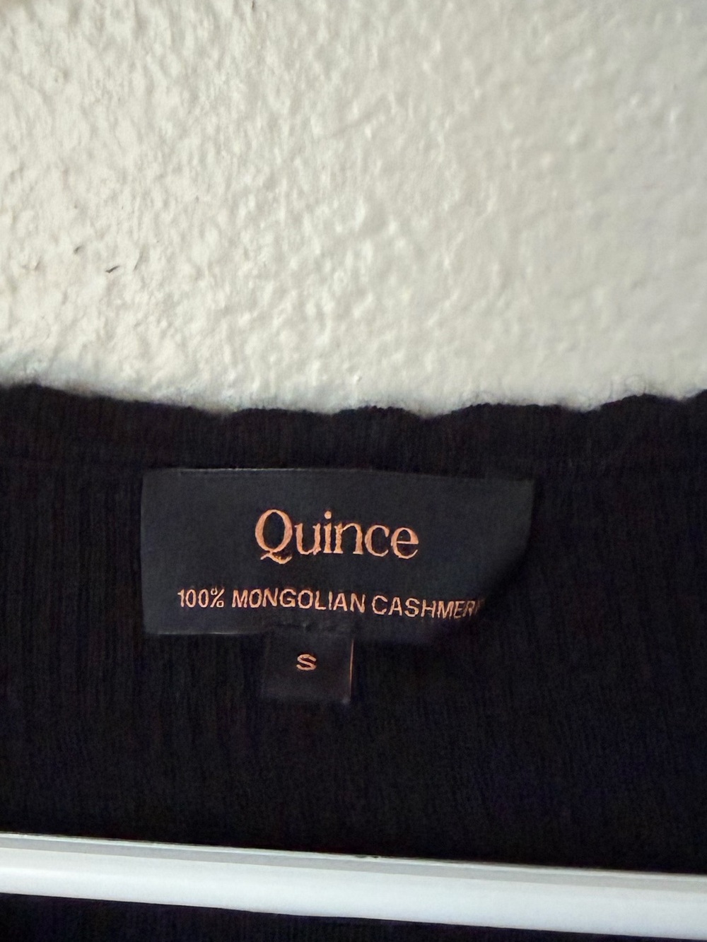 Quince Feather Weight Cashmere Black Ribbed Crewneck Women's Sweater S Capsule - Picture 3 of 3